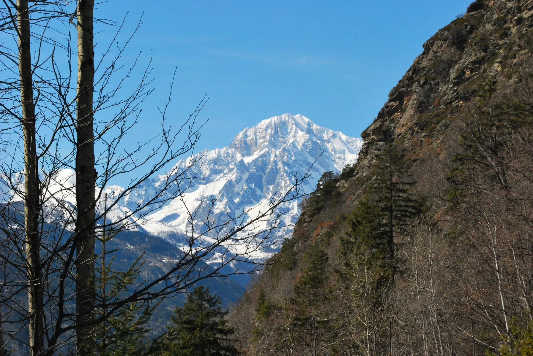 Monte Bianco visto dalla Valle d'Aosta